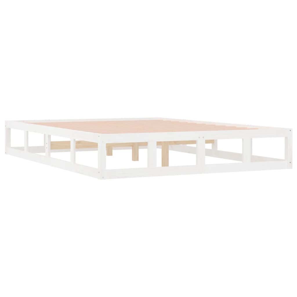 Bed Frame without Mattress White 180x200 cm Super King  Solid Wood