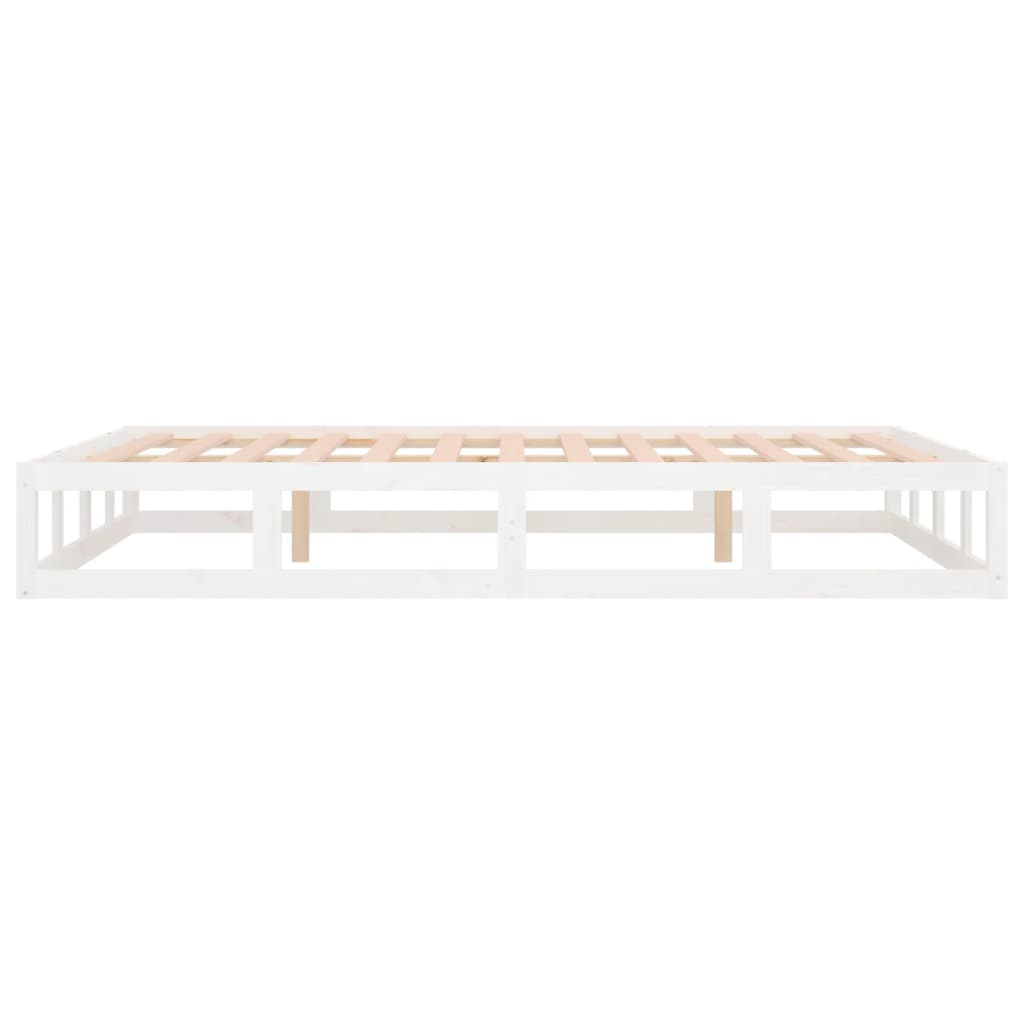 Bed Frame without Mattress White 180x200 cm Super King  Solid Wood