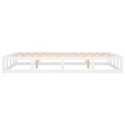 Bed Frame without Mattress White 180x200 cm Super King  Solid Wood