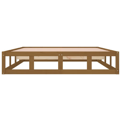 Bed Frame without Mattress Honey Brown 200x200 cm Solid Wood