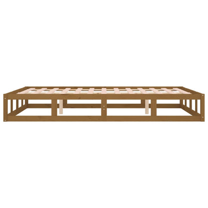 Bed Frame without Mattress Honey Brown 200x200 cm Solid Wood