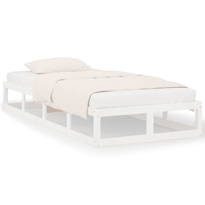 Bed Frame without Mattress White 75x190 cm Small Single  Solid Wood