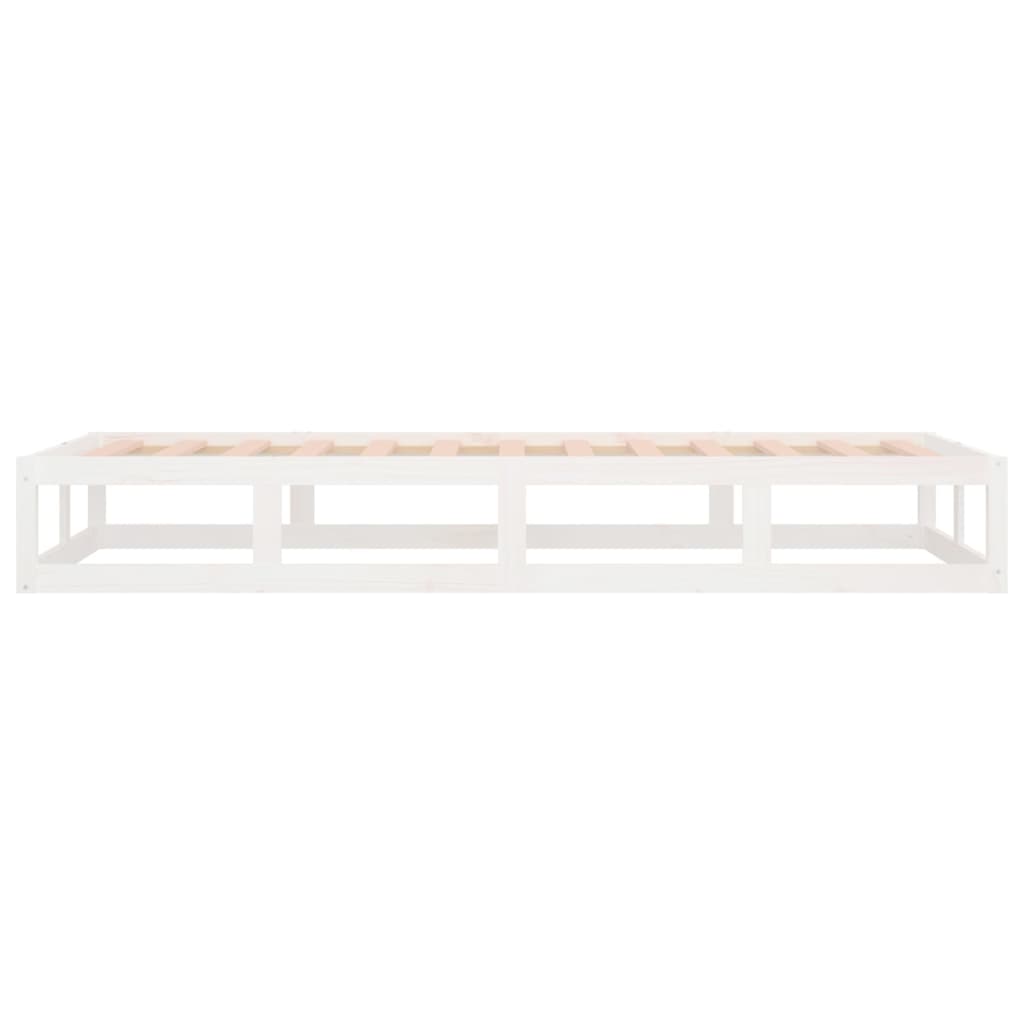 Bed Frame without Mattress White 75x190 cm Small Single  Solid Wood