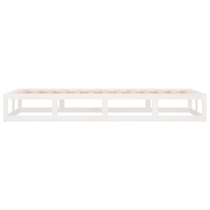 Bed Frame without Mattress White 75x190 cm Small Single  Solid Wood