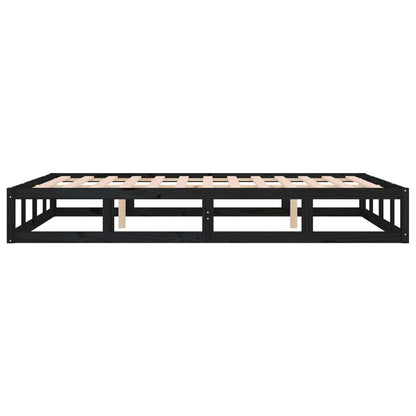 Bed Frame without Mattress Black 140x190 cm Solid Wood