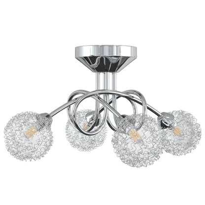 Ceiling Lamp with Mesh Wire Shades for 4 G9 LED Lights