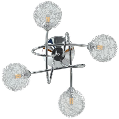 Ceiling Lamp with Mesh Wire Shades for 4 G9 LED Lights