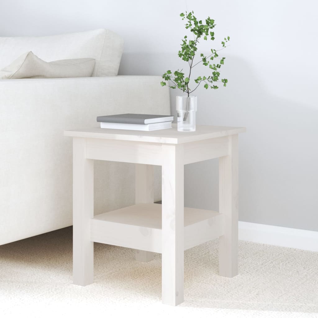 Coffee Table White 35x35x40 cm Solid Wood Pine
