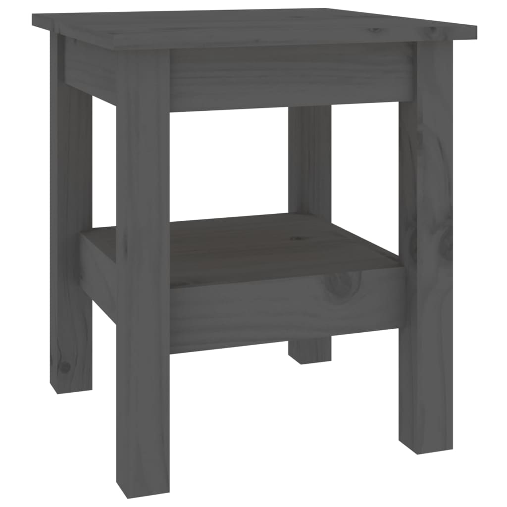 Coffee Table Grey 35x35x40 cm Solid Wood Pine