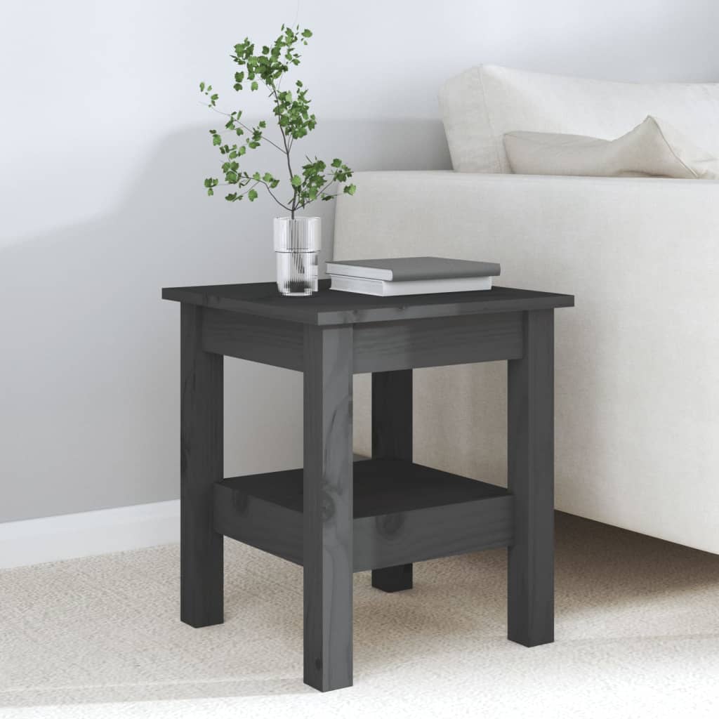 Coffee Table Grey 35x35x40 cm Solid Wood Pine