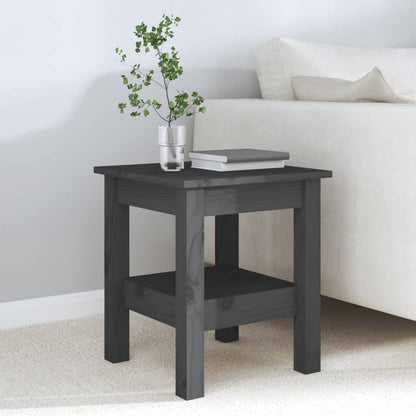 Coffee Table Grey 35x35x40 cm Solid Wood Pine