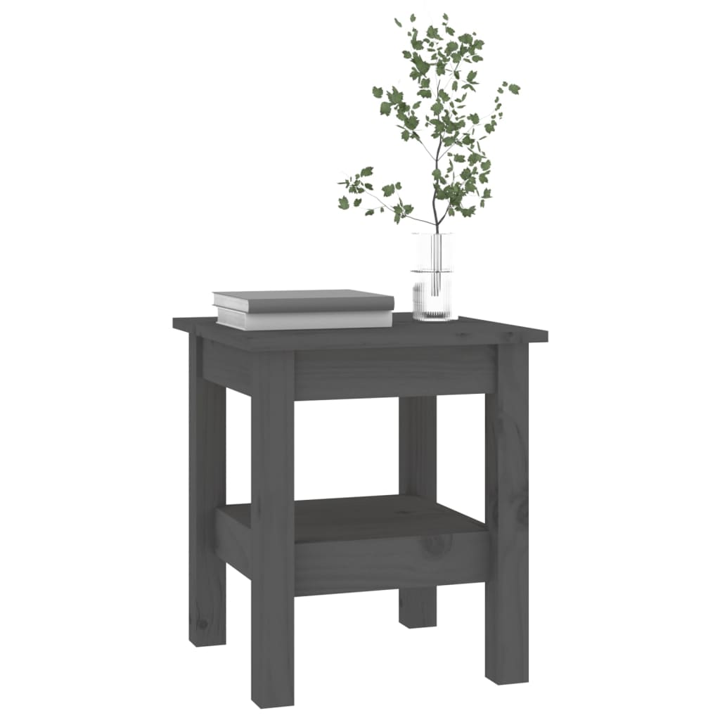 Coffee Table Grey 35x35x40 cm Solid Wood Pine