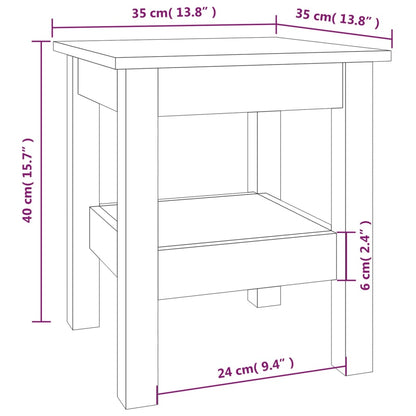 Coffee Table Grey 35x35x40 cm Solid Wood Pine