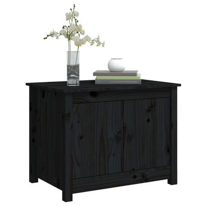 Coffee Table Black 71x49x55 cm Solid Wood Pine