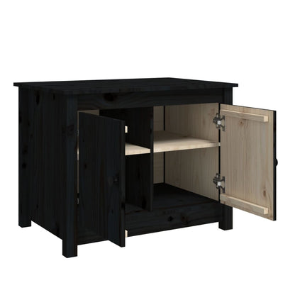 Coffee Table Black 71x49x55 cm Solid Wood Pine