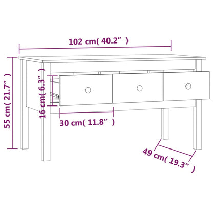 Coffee Table Honey Brown 102x49x55 cm Solid Wood Pine