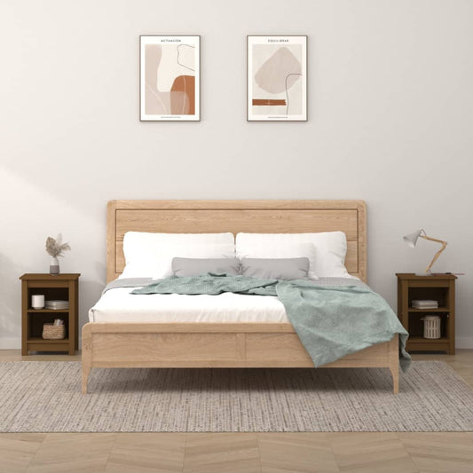 Bedside Cabinets 2 pcs Honey Brown 40x35x55 cm Solid Wood Pine