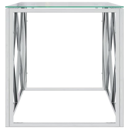 Coffee Table 110x45x45 cm Stainless Steel and Glass