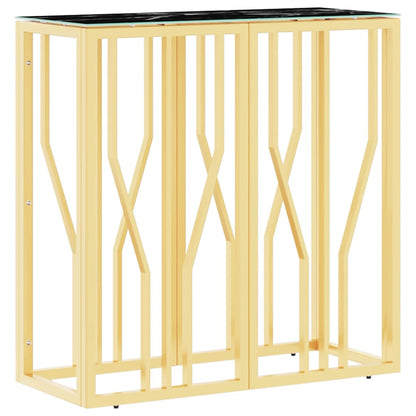 Console Table Gold 70x30x70 cm Stainless Steel and Glass