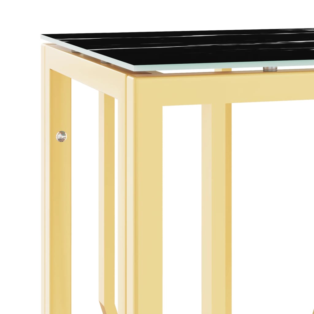 Console Table Gold 70x30x70 cm Stainless Steel and Glass