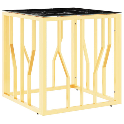 Coffee Table Gold 50x50x50 cm Stainless Steel and Glass