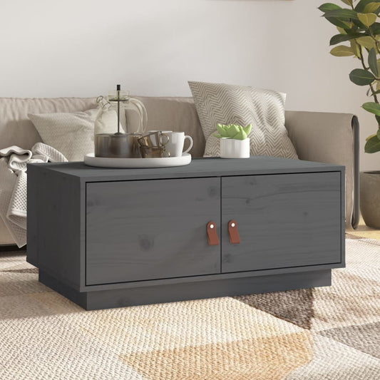 Coffee Table Grey 80x50x35 cm Solid Wood Pine