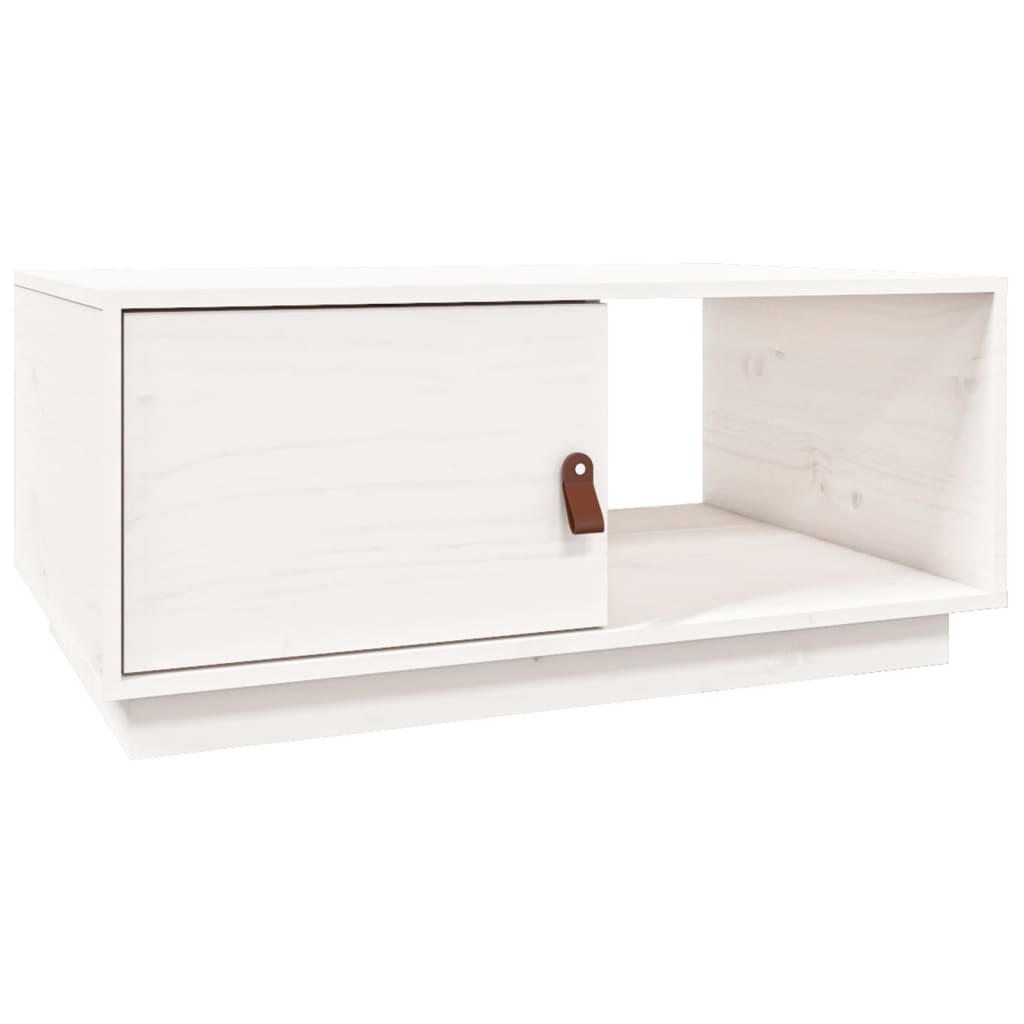 Coffee Table White 80x50x35.5 cm Solid Wood Pine
