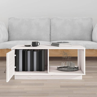 Coffee Table White 80x50x35.5 cm Solid Wood Pine