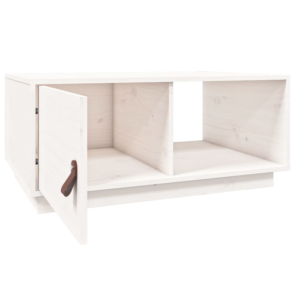 Coffee Table White 80x50x35.5 cm Solid Wood Pine