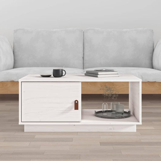 Coffee Table White 80x50x35.5 cm Solid Wood Pine
