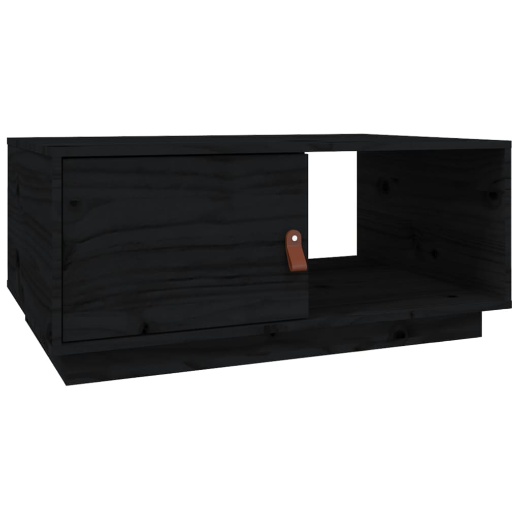 Coffee Table Black 80x50x35.5 cm Solid Wood Pine