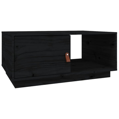 Coffee Table Black 80x50x35.5 cm Solid Wood Pine