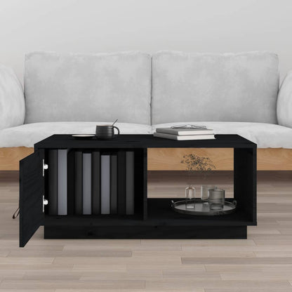 Coffee Table Black 80x50x35.5 cm Solid Wood Pine