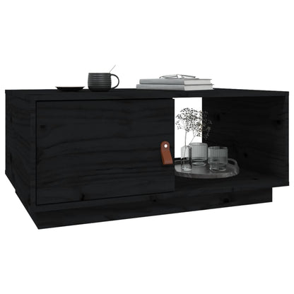 Coffee Table Black 80x50x35.5 cm Solid Wood Pine