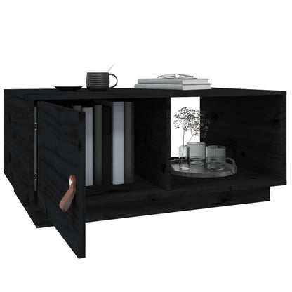 Coffee Table Black 80x50x35.5 cm Solid Wood Pine