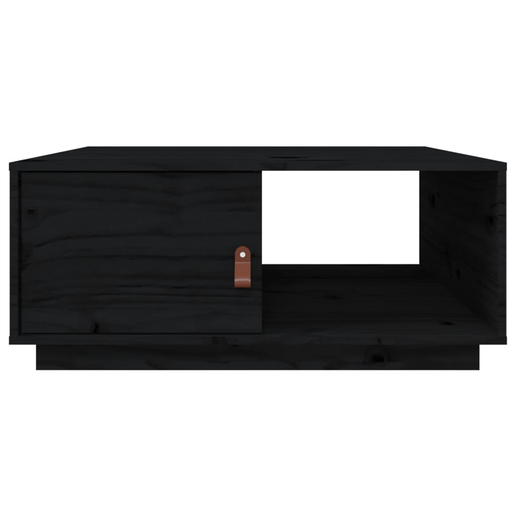 Coffee Table Black 80x50x35.5 cm Solid Wood Pine