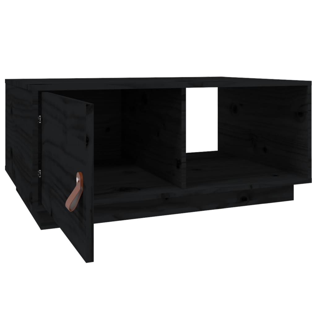 Coffee Table Black 80x50x35.5 cm Solid Wood Pine
