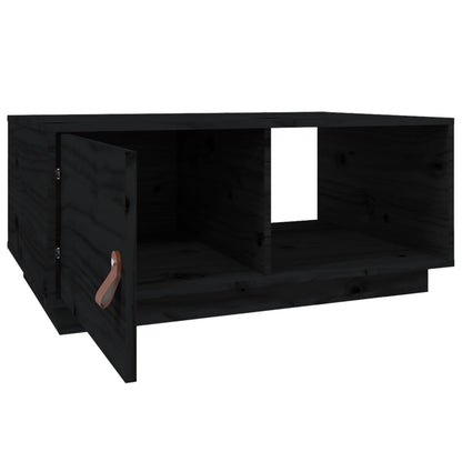 Coffee Table Black 80x50x35.5 cm Solid Wood Pine