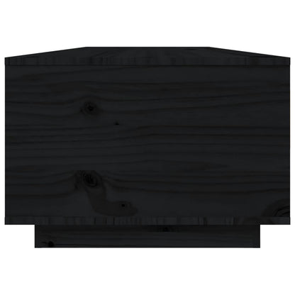 Coffee Table Black 80x50x35.5 cm Solid Wood Pine