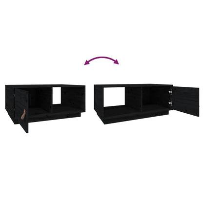 Coffee Table Black 80x50x35.5 cm Solid Wood Pine