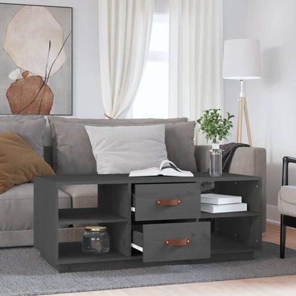 Coffee Table Grey 100x50x41 cm Solid Wood Pine