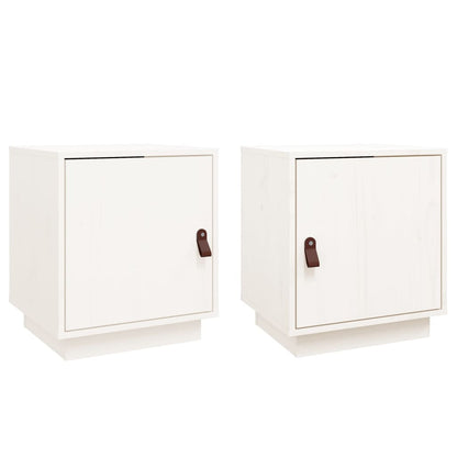 Bedside Cabinets 2 pcs White 40x34x45 cm Solid Wood Pine