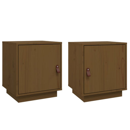 Bedside Cabinets 2 pcs Honey Brown 40x34x45 cm Solid Wood Pine