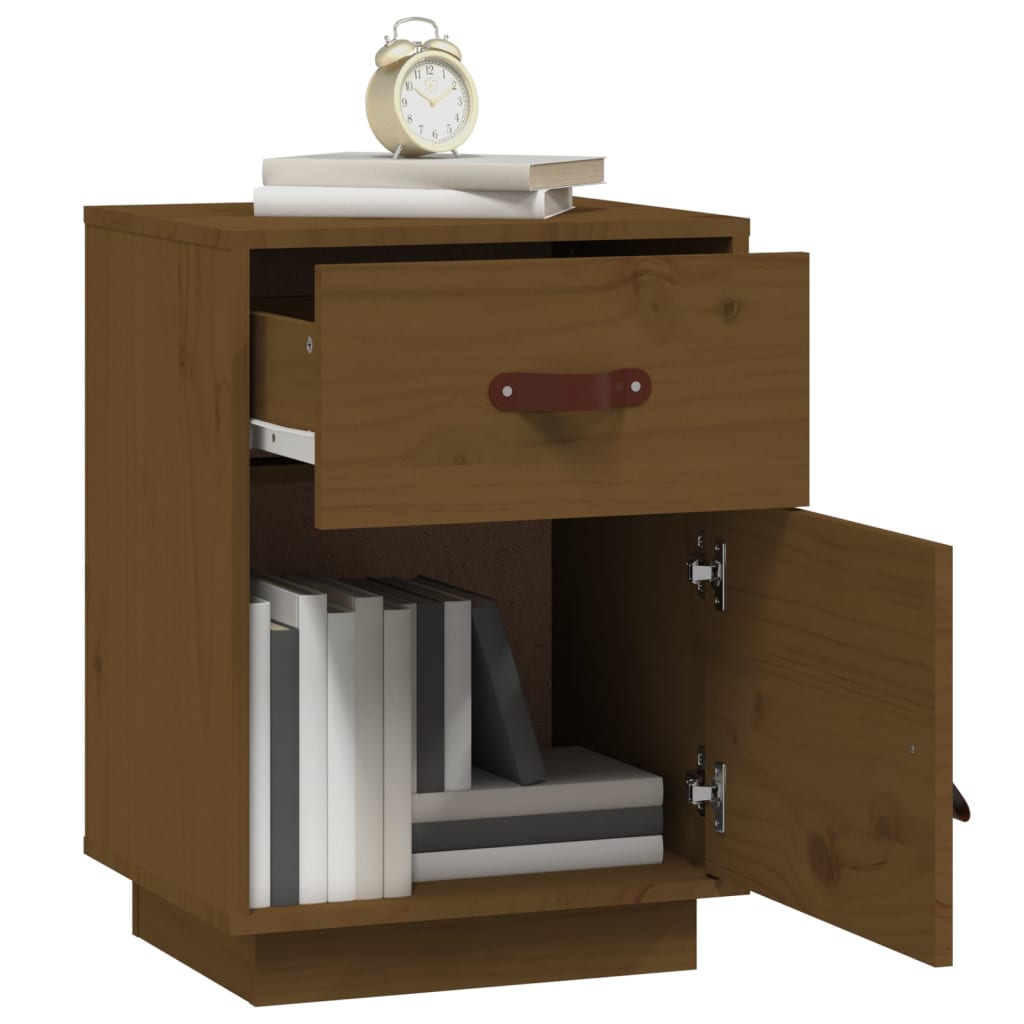 Bedside Cabinets 2 pcs Honey Brown 40x34x55 cm Solid Wood Pine
