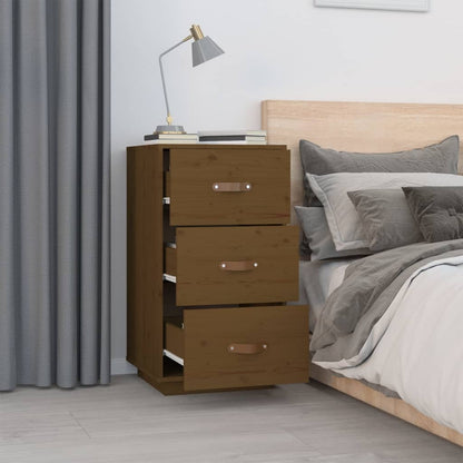 Bedside Cabinet Honey Brown 40x40x75 cm Solid Wood Pine