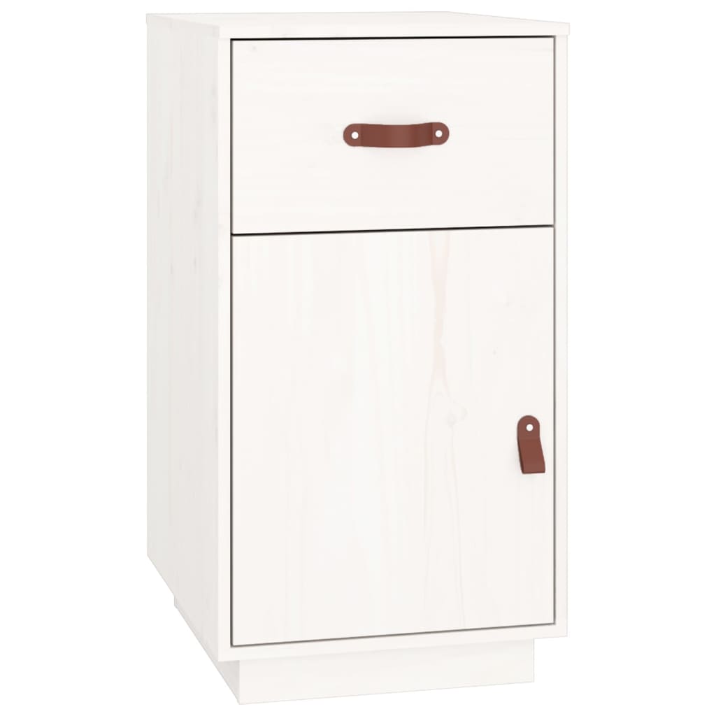 Desk Cabinet White 40x50x75 cm Solid Wood Pine