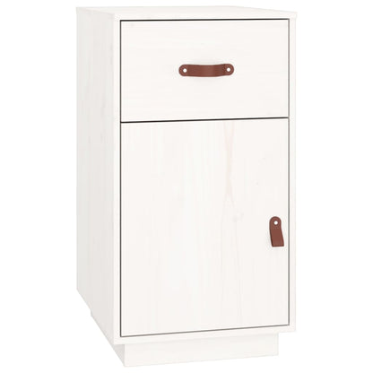 Desk Cabinet White 40x50x75 cm Solid Wood Pine