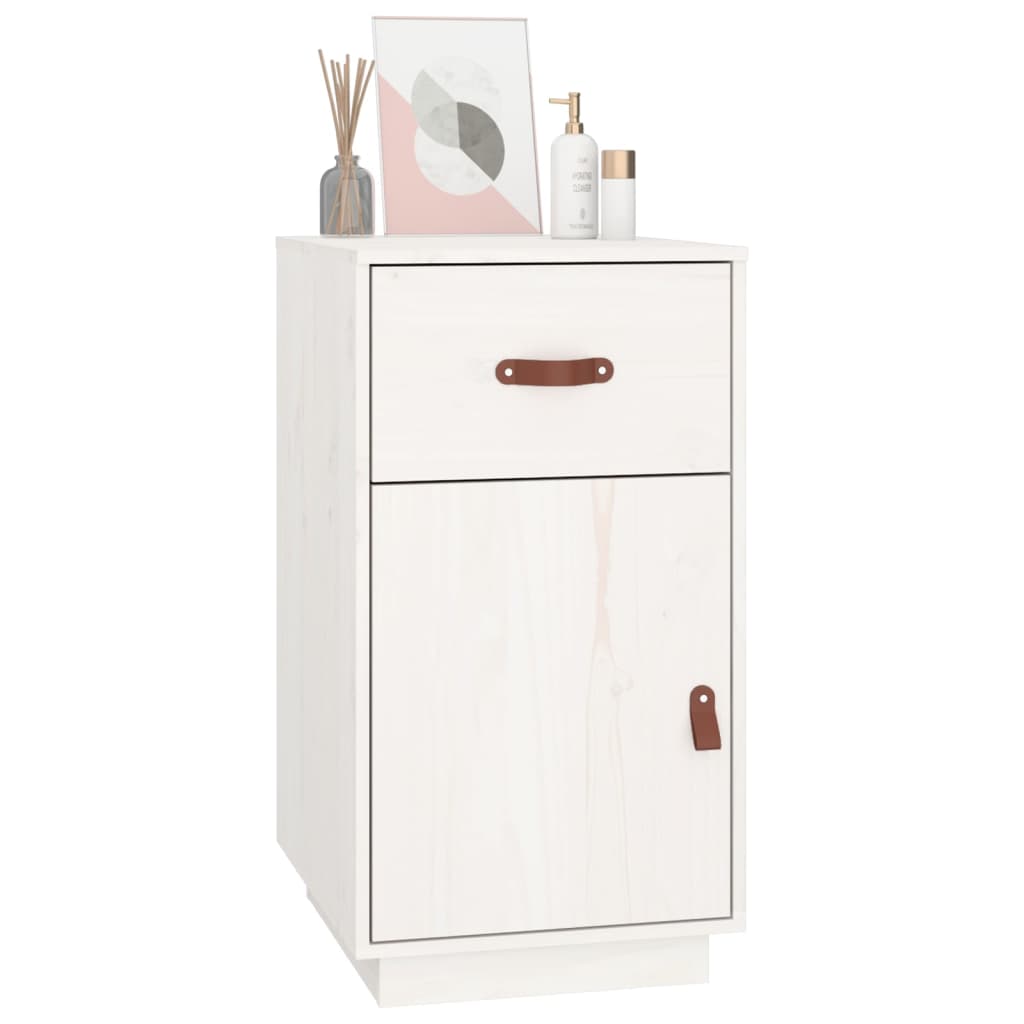 Desk Cabinet White 40x50x75 cm Solid Wood Pine