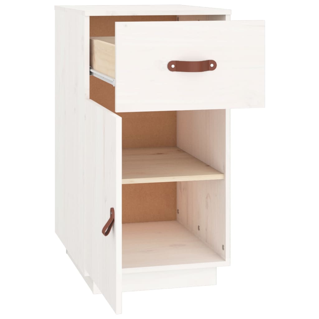 Desk Cabinet White 40x50x75 cm Solid Wood Pine