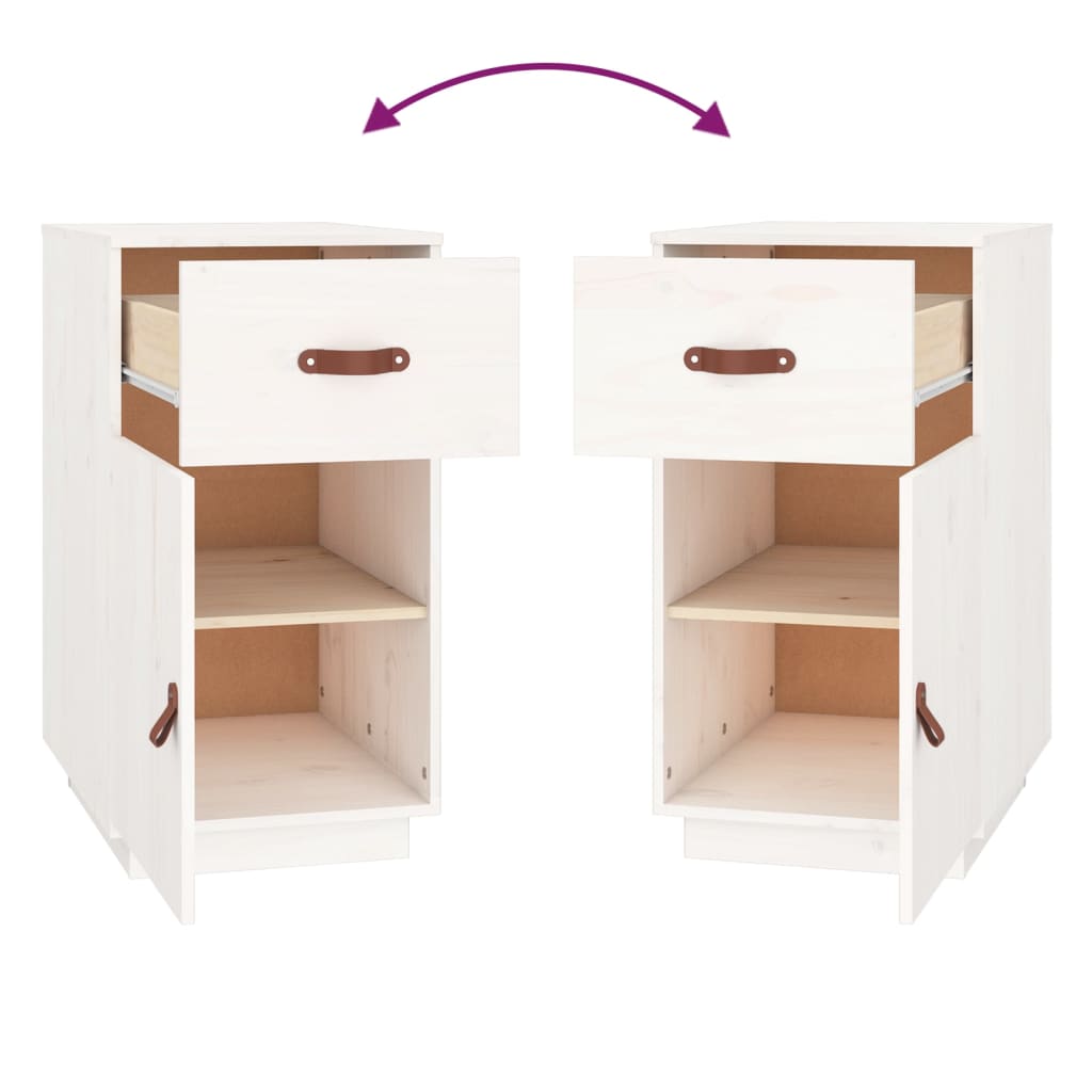 Desk Cabinet White 40x50x75 cm Solid Wood Pine